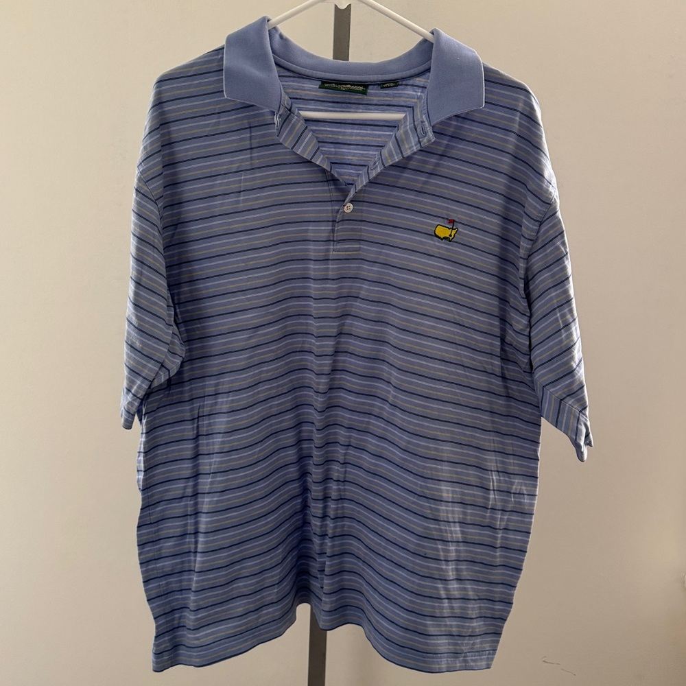 Masters Blue Striped Polo Shirt XL